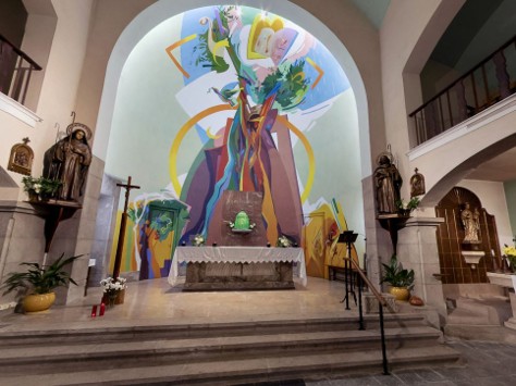 El Mural de Josep Ministral, pintat el 1994 a l'altar de l'Església Parroquial de Llers. Font: torner.cat
