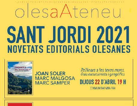 Fragment del cartell "Sant Jordi 2021. Novetats editorials olesanes"