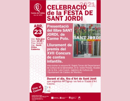 Cartell "Sant Jordi al Casino de Caldes" (podeu veure'l ampliat a l'apartat "Enllaços")