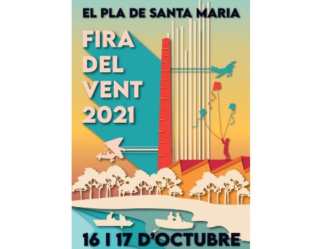 Cartell guanyador del concurs de la Fira del Vent 2021, obra de Mariona Vadrí Montcusí