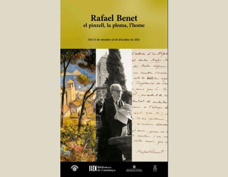 Cartell de l'exposició "Rafael Benet, el pinzell, la ploma, l'home"
