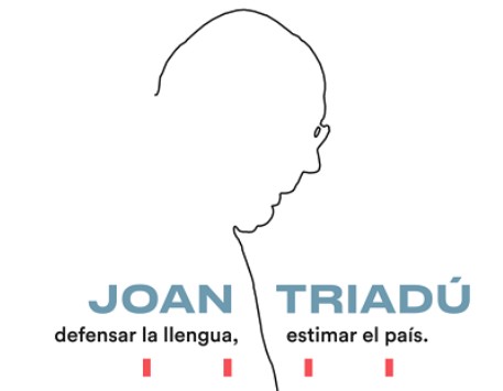 Cartell que anuncia l'exposició "Joan Triadú, defensar la llengua, estimar el país". Font: Web de l'Arxiu Nacional de Catalunya