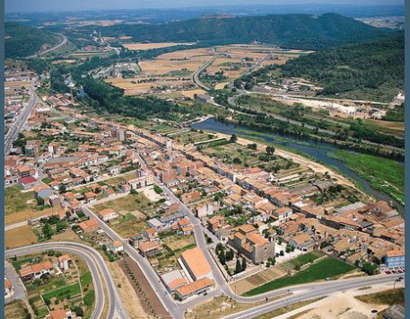 Vista aèria de Sarrià de Ter. Font: enciclopedia.cat 