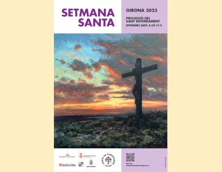 Cartell de la Setmana Santa gironina 2023 que és una creació de Joan Colomer Valls. Font: web. girona.cat