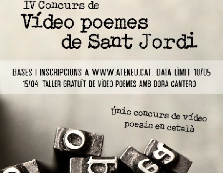 Fragment del cartell del Concurs de Vídeo Poemes (podeu veure'l ampliat a l'apartat "Enllaços")