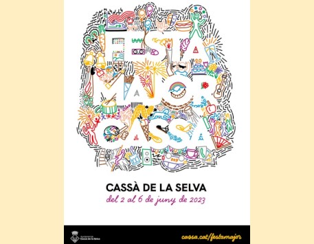 Cartell  de la Festa Major de Cassà de la Selva 2023. Font: visitacassa.cat