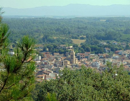 Vista de Santa Coloma de Farners pujant al Castell. Font: Viquipèdia 