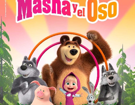 Fragment del cartell de l'espectacle 'Masha y el oso' (podeu veure'l ampliat a l'apartat "Enllaços")