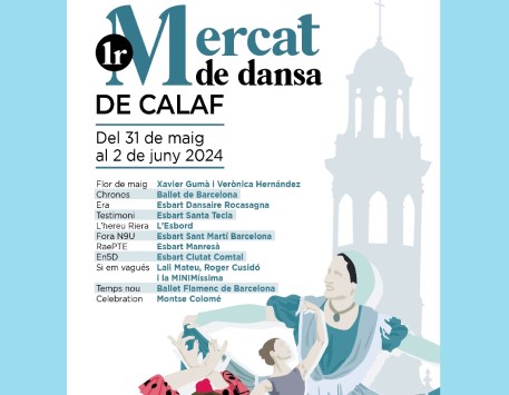Fragment del cartell del 1r Mercat de Dansa de Calaf (podeu veure'l ampliat a l'apartat "Enllaços")