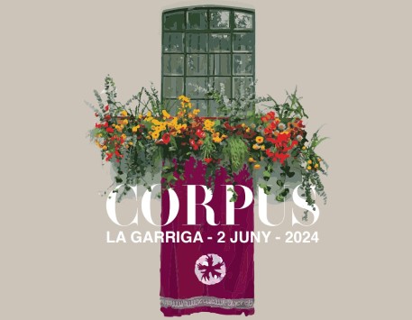 Cartell de la Festa de Corpus a la Garriga (podeu veure'l ampliat a l'apartat "Enllaços")
