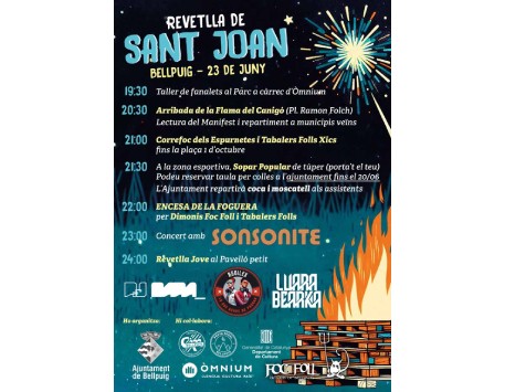 Nit de Sant Joan i arribada de la Flama del Canigó a Bellpuig