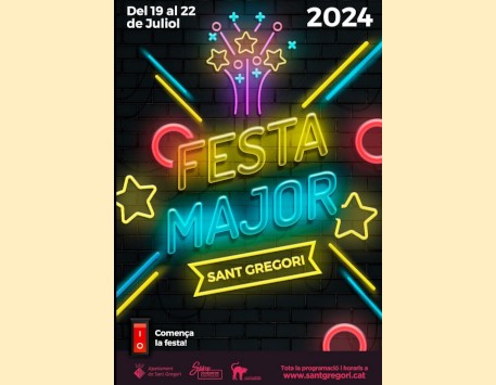 Cartell de la Festa Major 2024. Font: web de l'Ajuntament de Sant Gregori