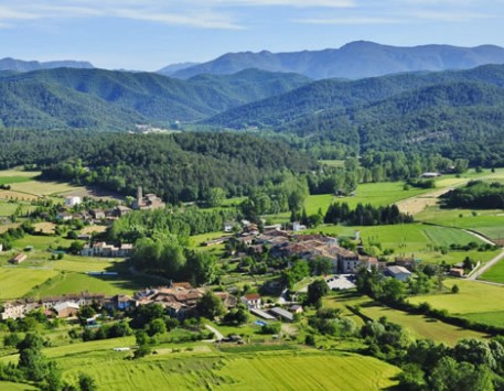 Vista aèria de Mieres. Font: turismemieres.cat