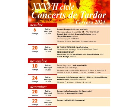 Cicle de Concerts de tardor 2024. Cervera