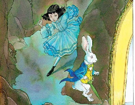 Aícia seguint el conill blanc ©Chris Riddell