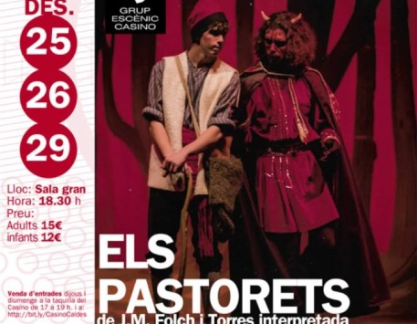 Fragment del cartell dels Pastorets de Caldes de Montbui (podeu veure'l ampliat a l'apartat "Enllaços")