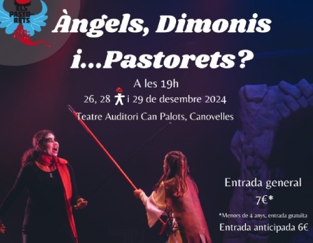 Fragment del cartell dels Pastorets de Canovelles 'Àngels, dimonis i... Pastorets?' (podeu veure'l ampliat a l'apartat "Enllaços")