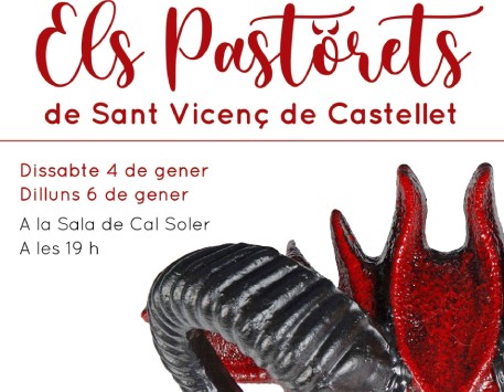 Fragment del cartell dels Pastorets de Sant Vicenç de Castellet (podeu veure'l ampliat a l'apartat "Enllaços")