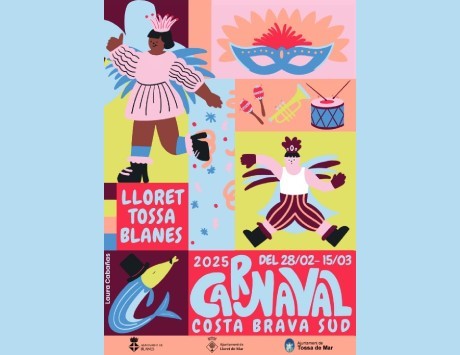 Cartell 2025 del Carnaval de la Costa Brava Sud, que és una creació de Laura Cabañas. Font: lloret.cat