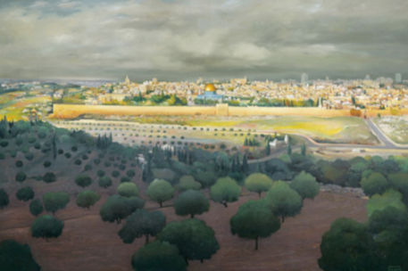 Anar a Jerusalem, vista des de la Muntanya de les Oliveres. Font: el mateix pintor