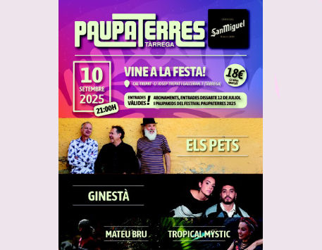 Anar a Cartell Festival Paupaterres. Disseny: Adrián Soriano