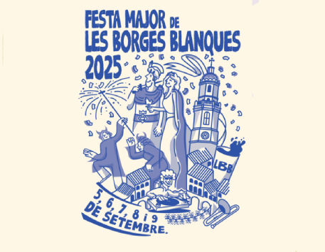 Anar a Cartell de la Festa Major de les Borges Blanques de l'artista Pilar Cuadrat Flores. Font: Ajuntament de les Borges Blanques