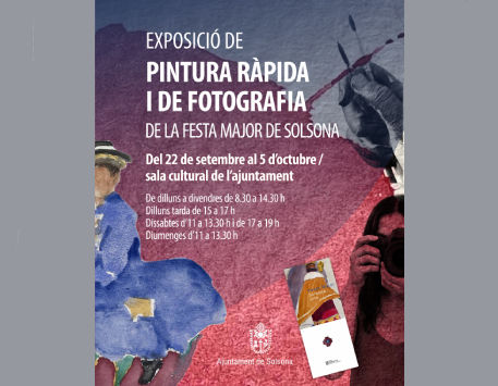 Anar a Cartell de l'Exposició de pintures  i de fotografies de la Festa Major de Solsona. Font: Ajuntament de Solsona