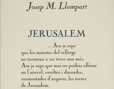 Club de lectura: “Jerusalem” de Josep M. Llompart
