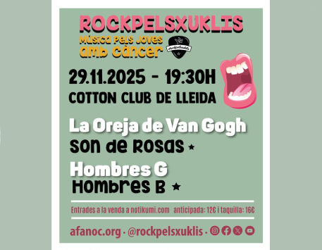 Anar a  Cartell del RockpelsXuklis. Tribut a La Oreja de Van Gogh. Font: Associació AFANOC