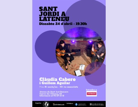 Cartell del concert "Sant Jordi a l'Ateneu" (podeu veure'l ampliat a l'apartat "Enllaços")