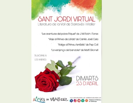Cartell de "Sant jordi Virtual" (podeu veure'l ampliat a l'apartat "Enllaços")