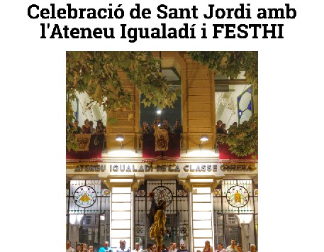 Fragment del cartell de la Celebració de Sant Jordi a l'Ateneu Igualadí