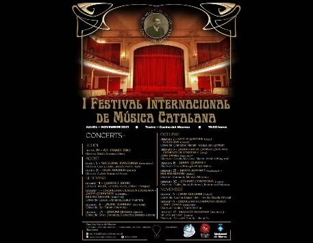 Cartell del Festival Internacional de Música Catalana "Lluís Millet" (podeu veure'l ampliat a l'apartat 'Enllaços')