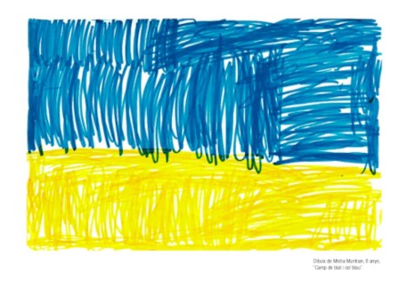 Dibuix "Camp de blat i cel blau", de Misha Muntian (6 anys). Font: MUME