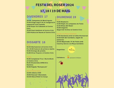 Cartell 2024 de la Festa del Roser. Font: web de l'Ajuntament de Riudaura